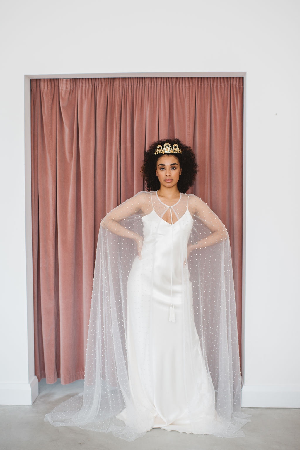 MODERN BRIDAL QUEEN - GOLD EMBOSSED FLORAL CROWN BY A.B.ELLIE