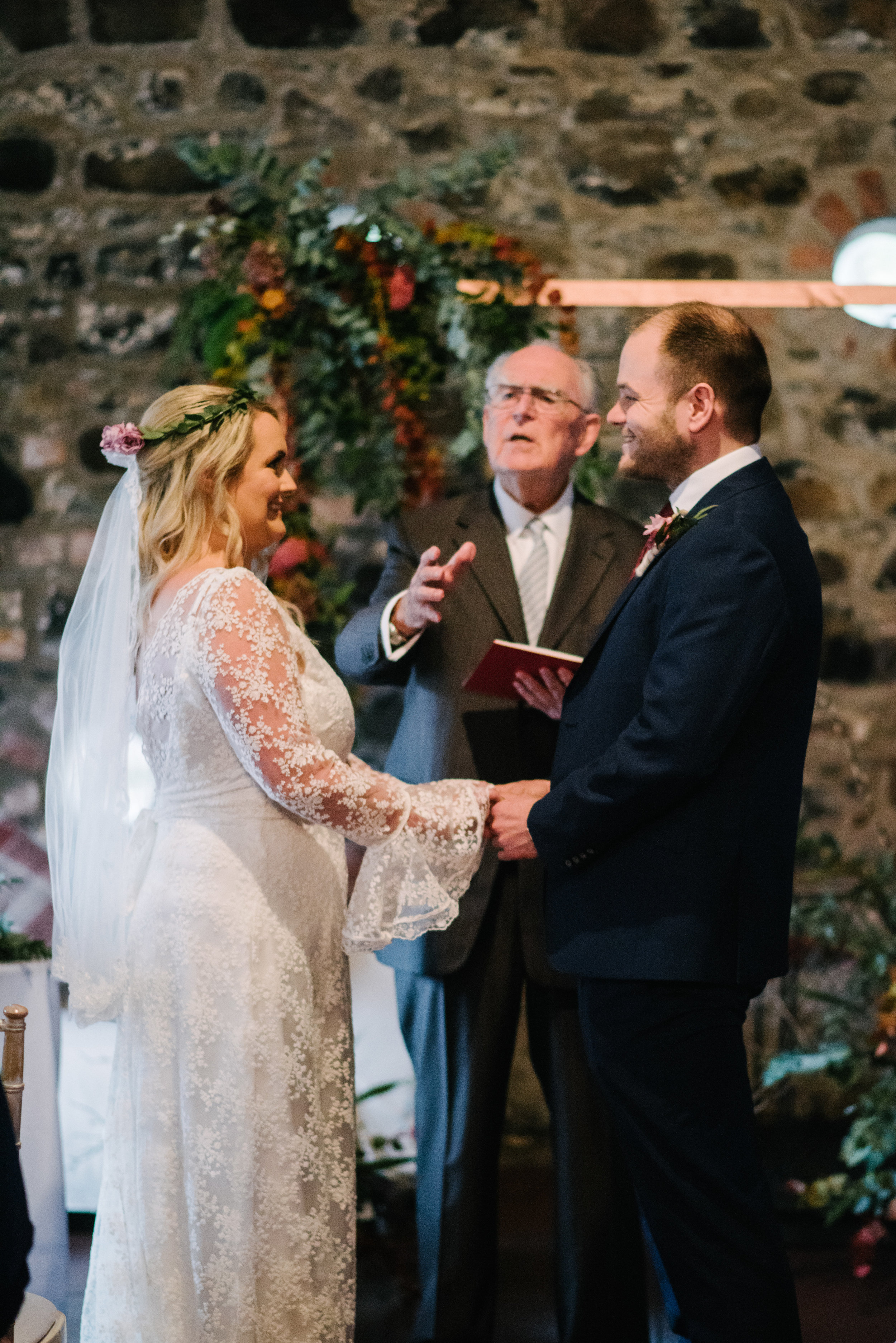 irish bride wearing boho wedding dress by & FOR LOVE