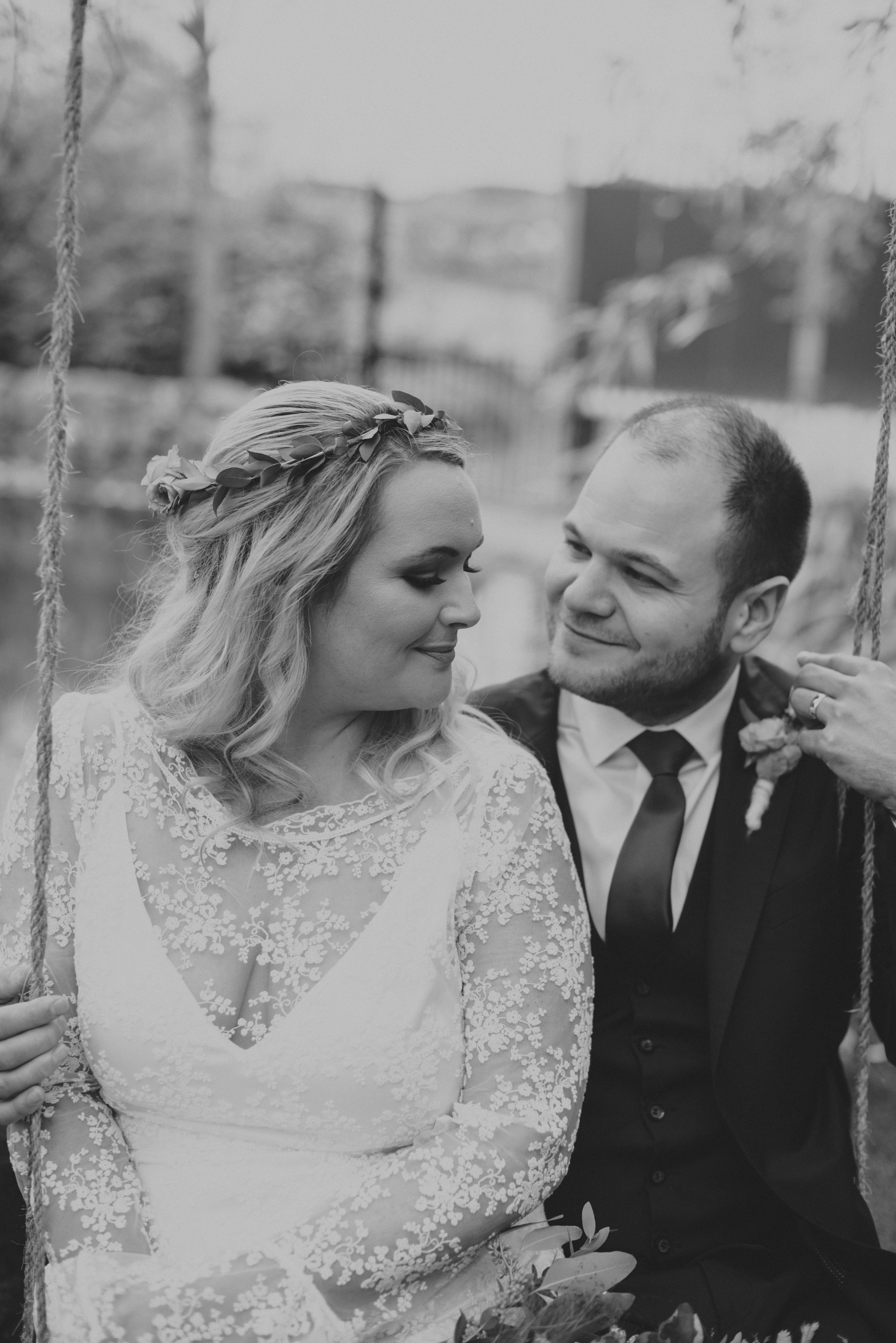 Irish bride wearing AND FOR LOVE Cygnus gown