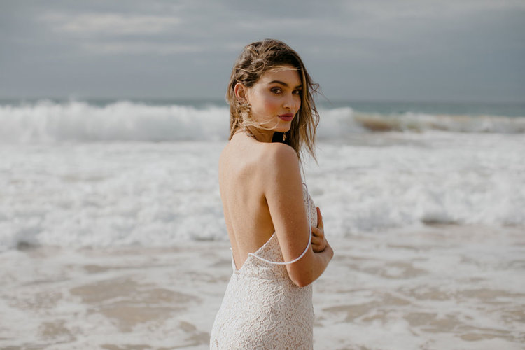lightweight boho wedding dress for a destination bride