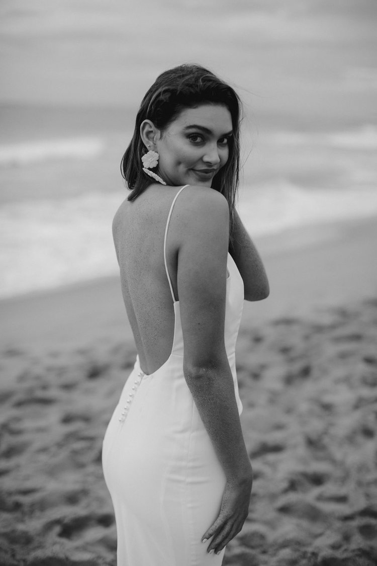 minimal beach wedding dress