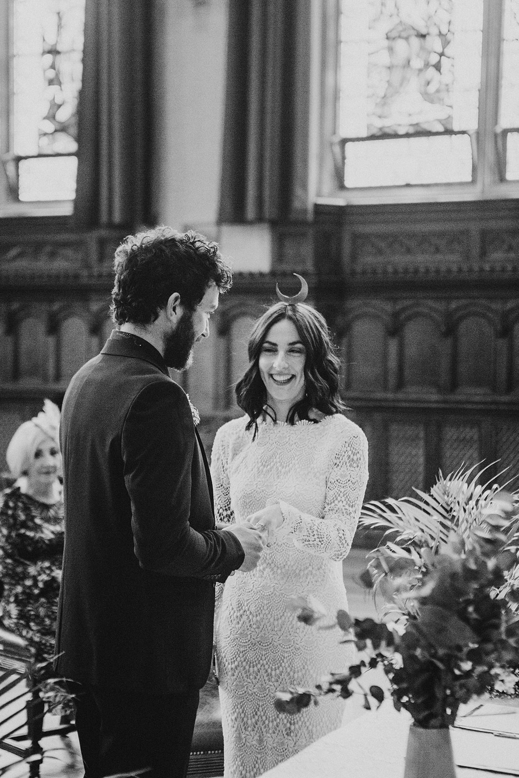 modern irish bride wearing Daughters of Simone