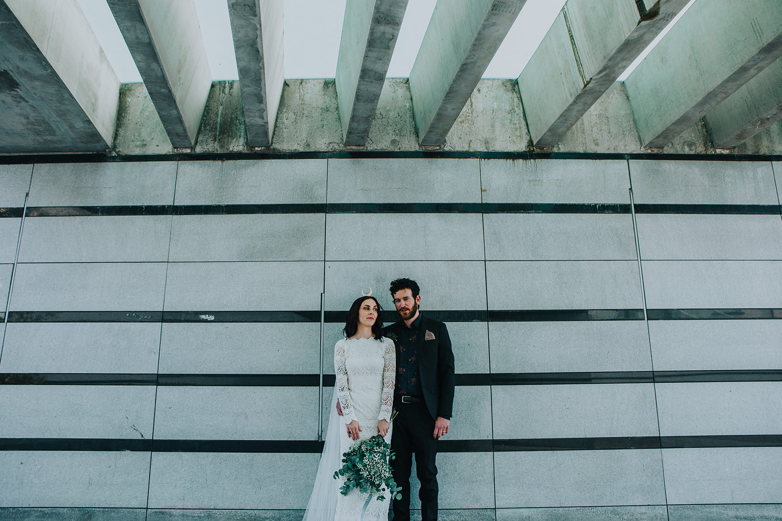 modern cool wedding photography for boho bride