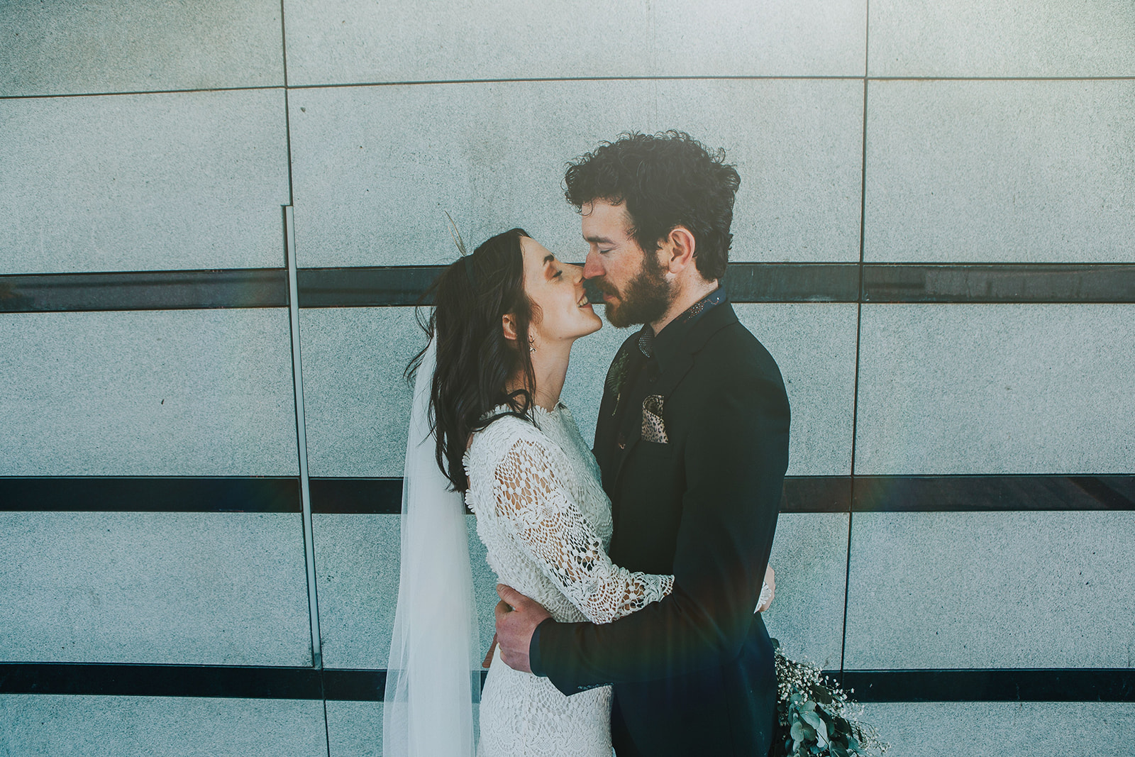 cool bride wearing Daughters of Simone wedding dress ireland