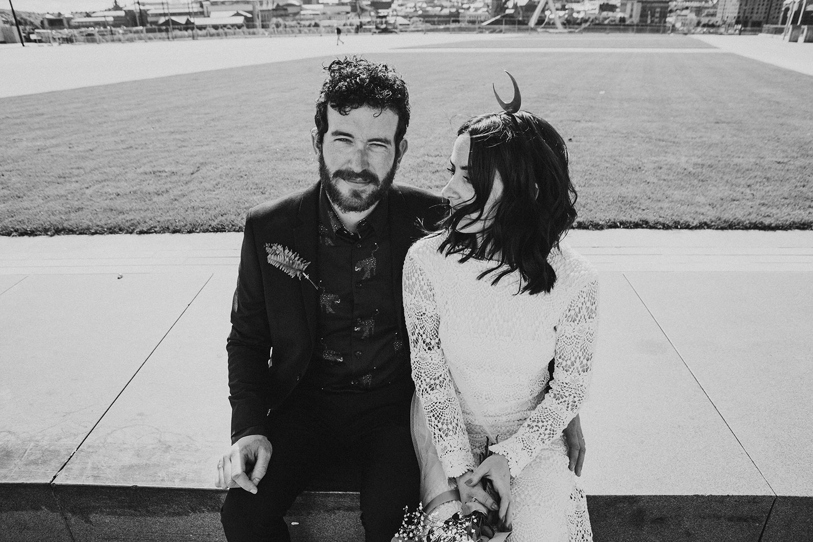 crochet lace wedding dress by Daughters of Simone