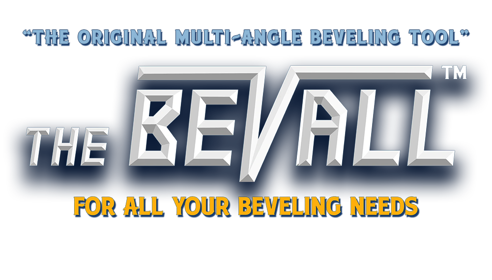 Logo for The Bevell, a multi-angle bevelling tool, with a dark blue background and bold 3D lettering.
