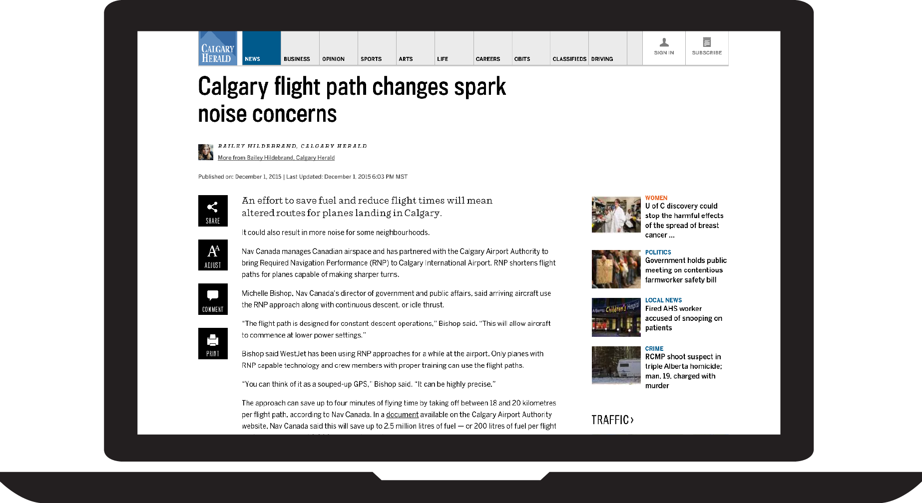 Calgary flight path changes spark noise concerns