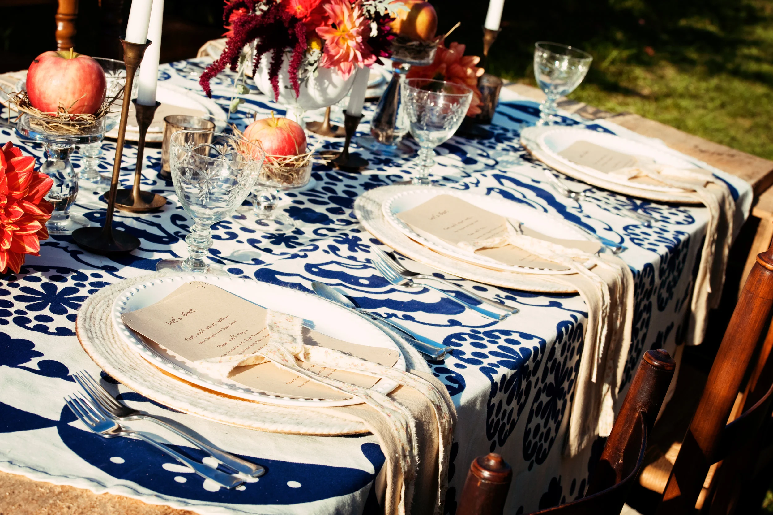  Linens and plates were provided by Laura as well as her grandmother’s heirloom glassware.  