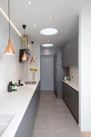 Galley style but very functional kitchen 