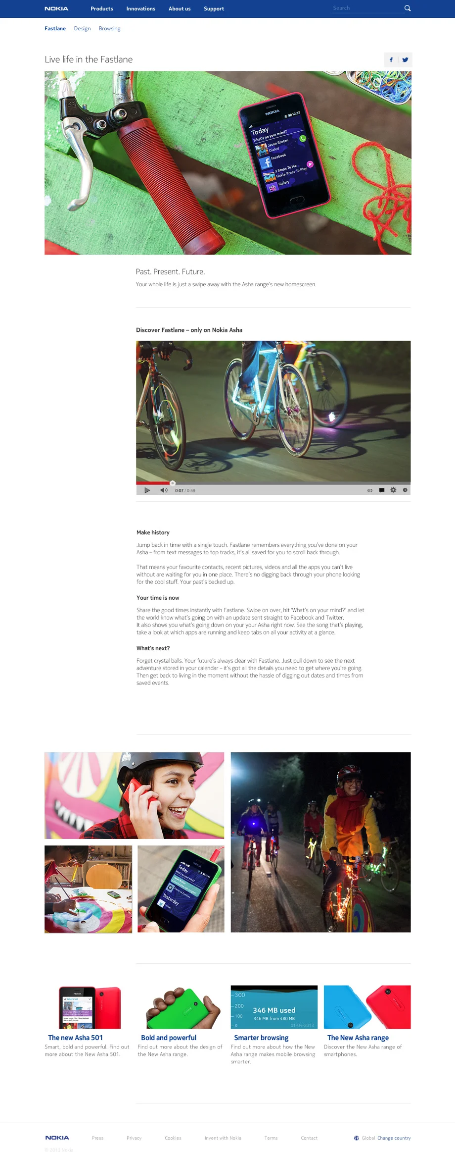 Lifestyle-focused page