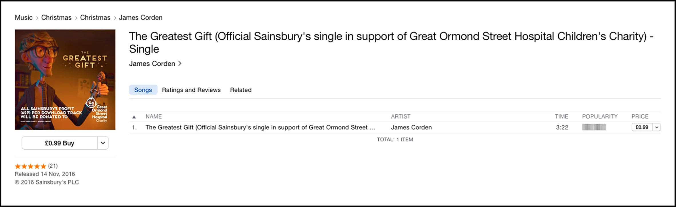 Sainsbury's "The Greatest Gift" | Charity SIngle