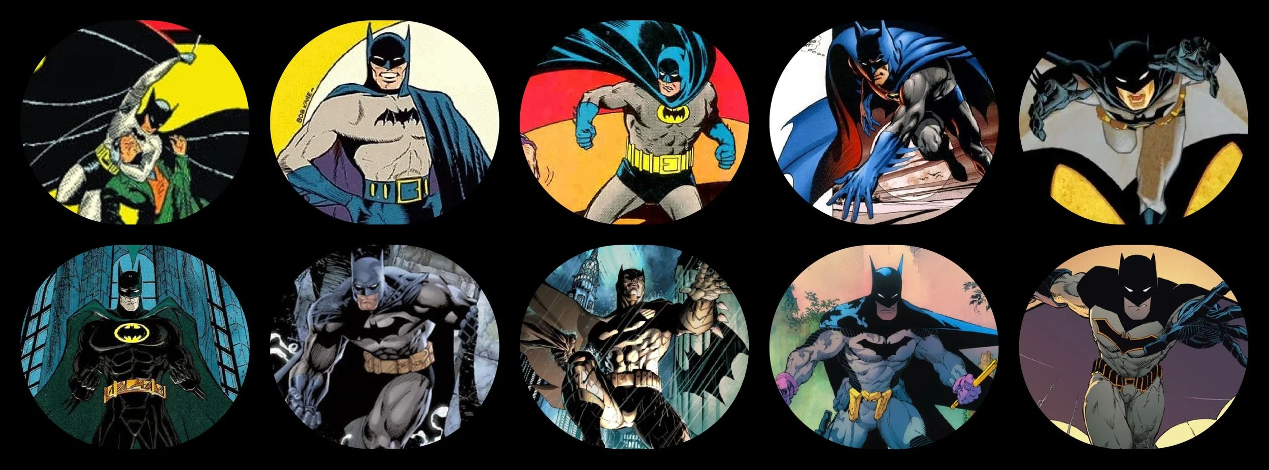 The evolution of comics through the images of Batman