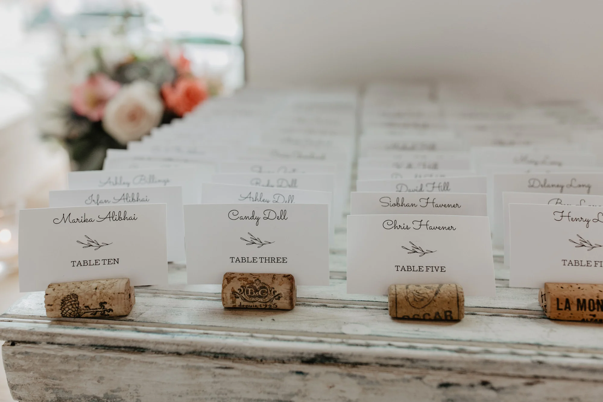 Wine cork place cards