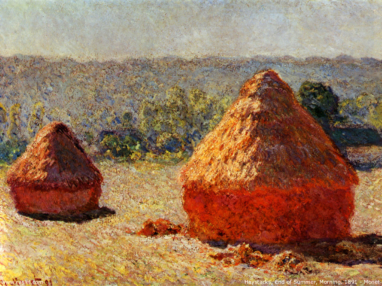 Original Monet's painting Haystacks: End of Summer 1891