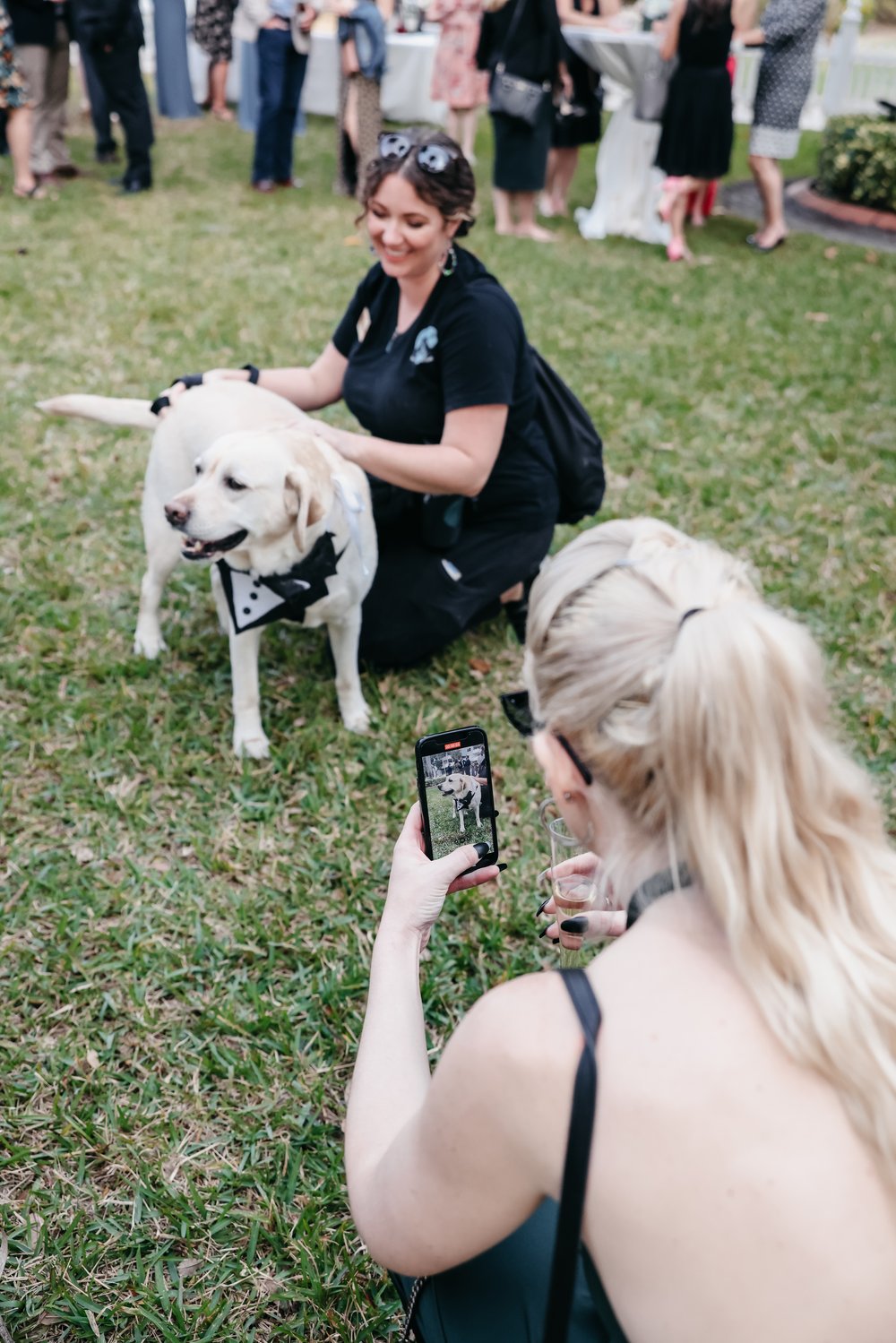 dog handler on wedding day