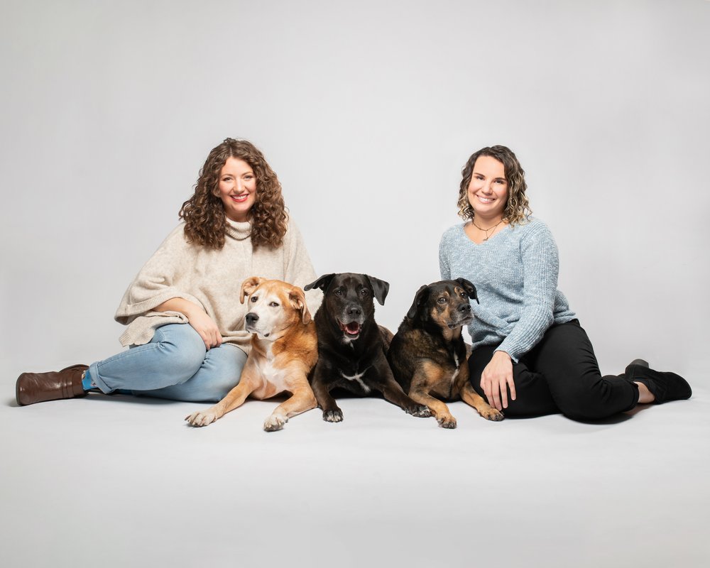co founders of fairytail pet care with their dogs