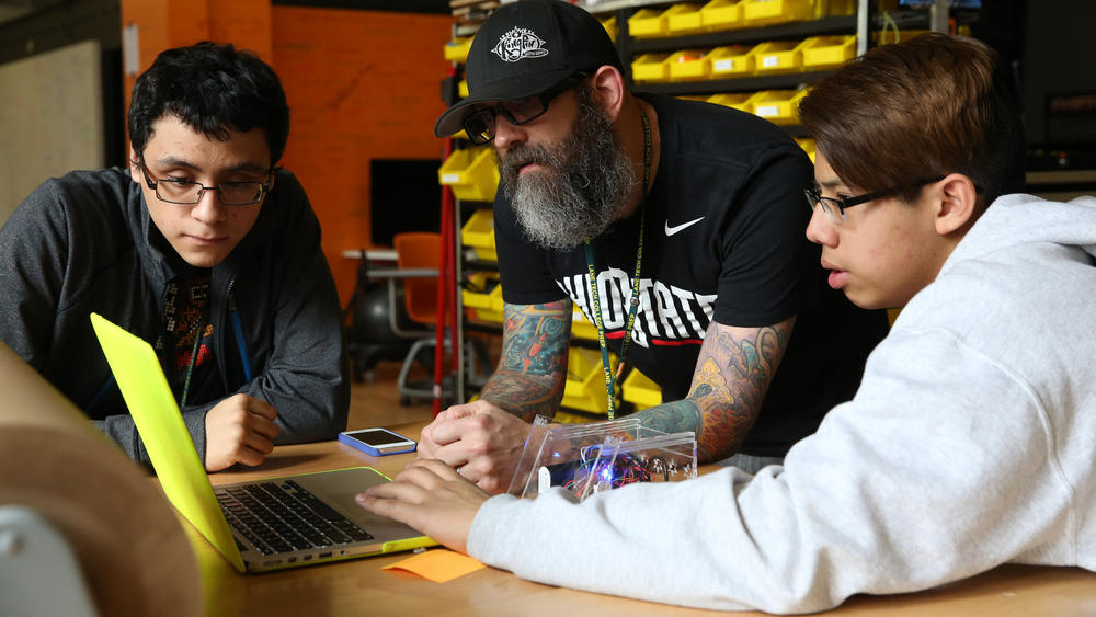 Lane Tech students work on Array of Things-related projects