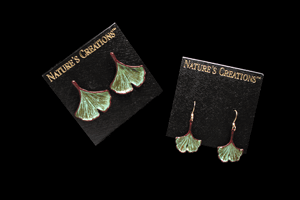 ginkgo leaf impression earrings.gif