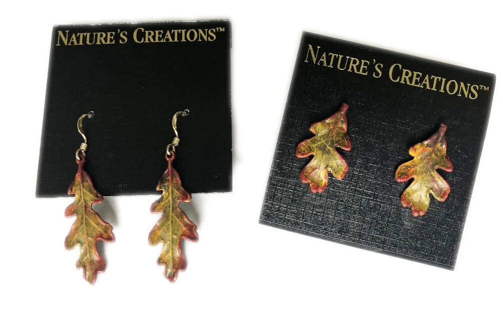 Oak Leaf Impression Earrings