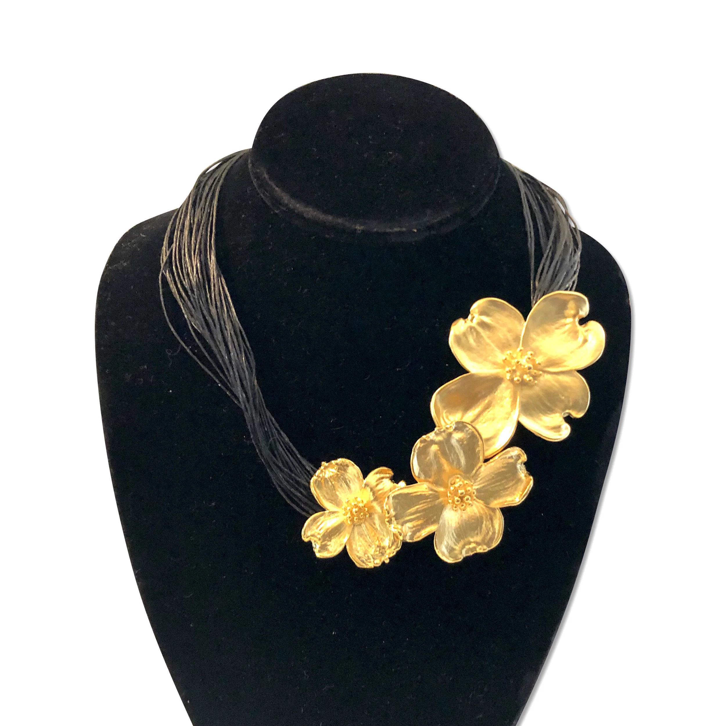Triple Gold Dogwood Pendant