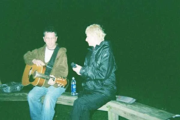 Nick and Joyce Filone making music at the Mad Poets Bonfire