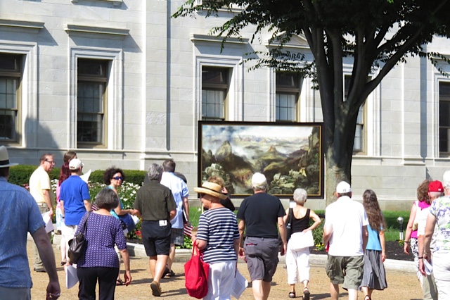 Poets & Audience on the Inside Out Walking Tour of Media, at Moran's "The Grand Canyon", Delco Courthouse.