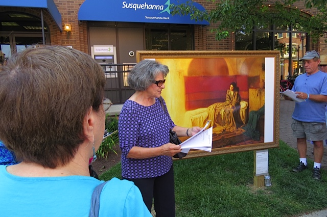 Linda Fischer kicks off the Inside Out Walking Tour of Philly Museum of Art's installation