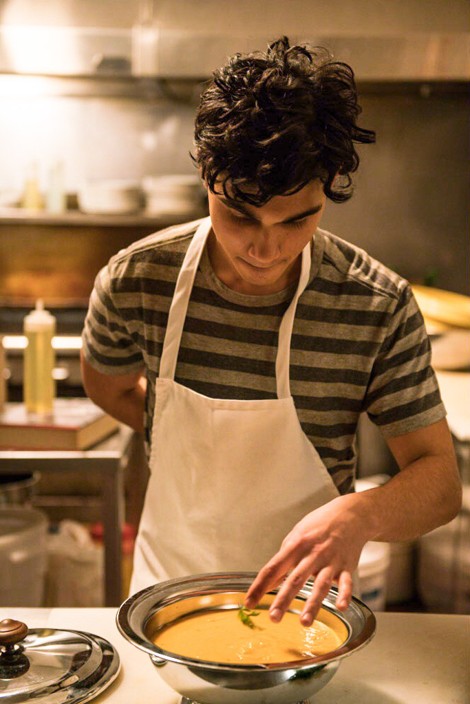 The Dishwasher prepares the bisque.