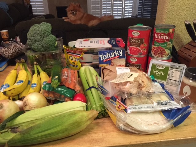 Matt and Gwen's groceries the week of the challenge. 