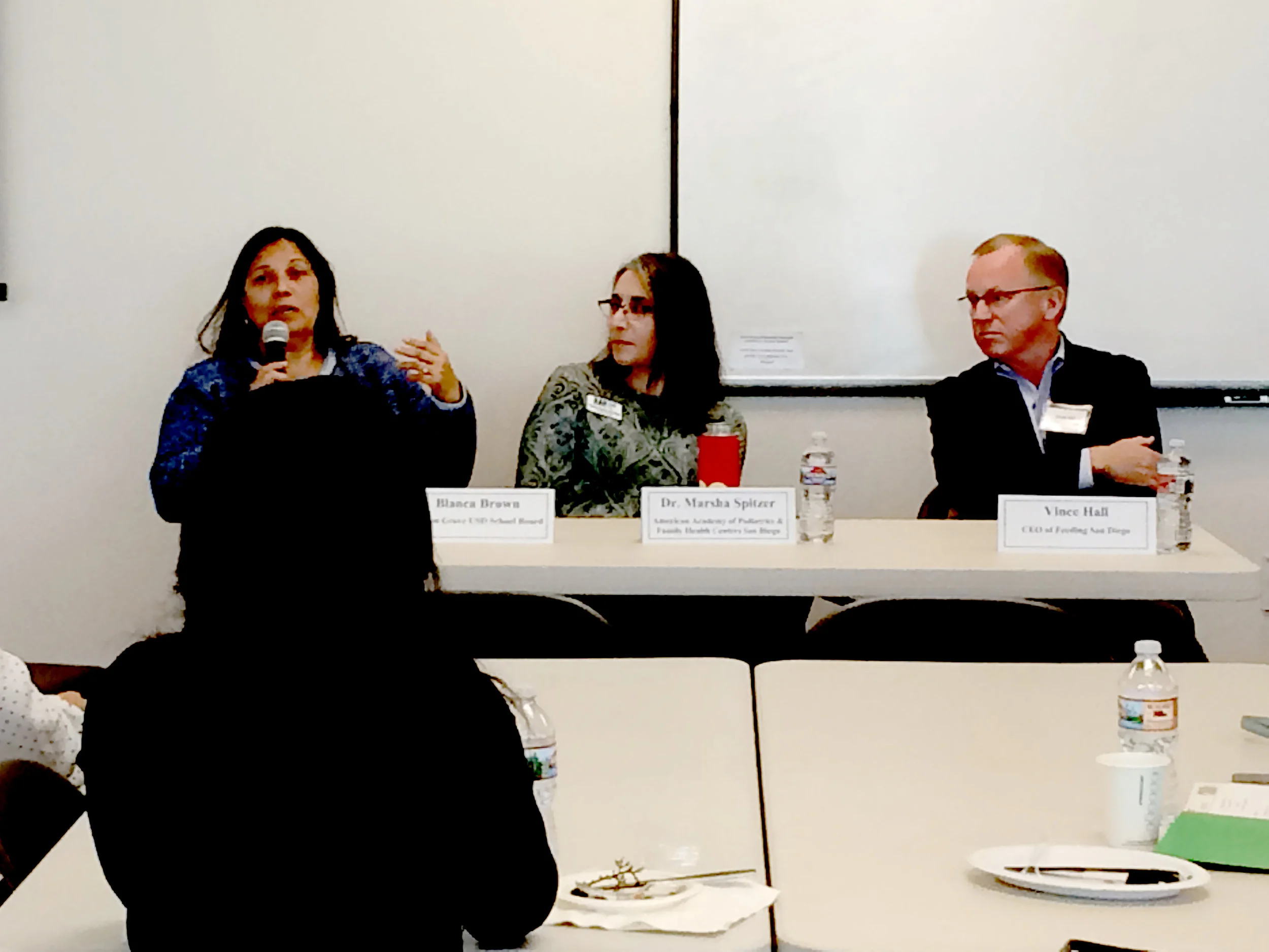 The expert panelists: (left to right) Blanca Brow, Dr. Marsha Spitzer, Vince Hall