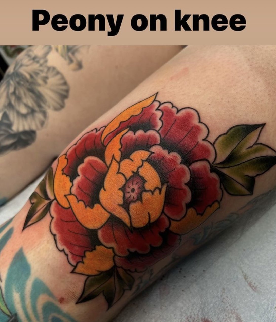 Top more than 69 peony knee tattoo latest  incdgdbentre