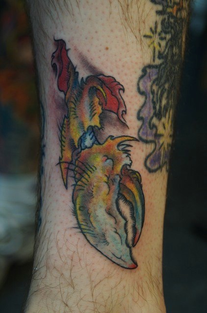Heres a detailed mechanical lobster claw done from our resident artist  Skinny Syd Tattoo    He has many more like this and others in his  flash  By Time  Triumph  Facebook