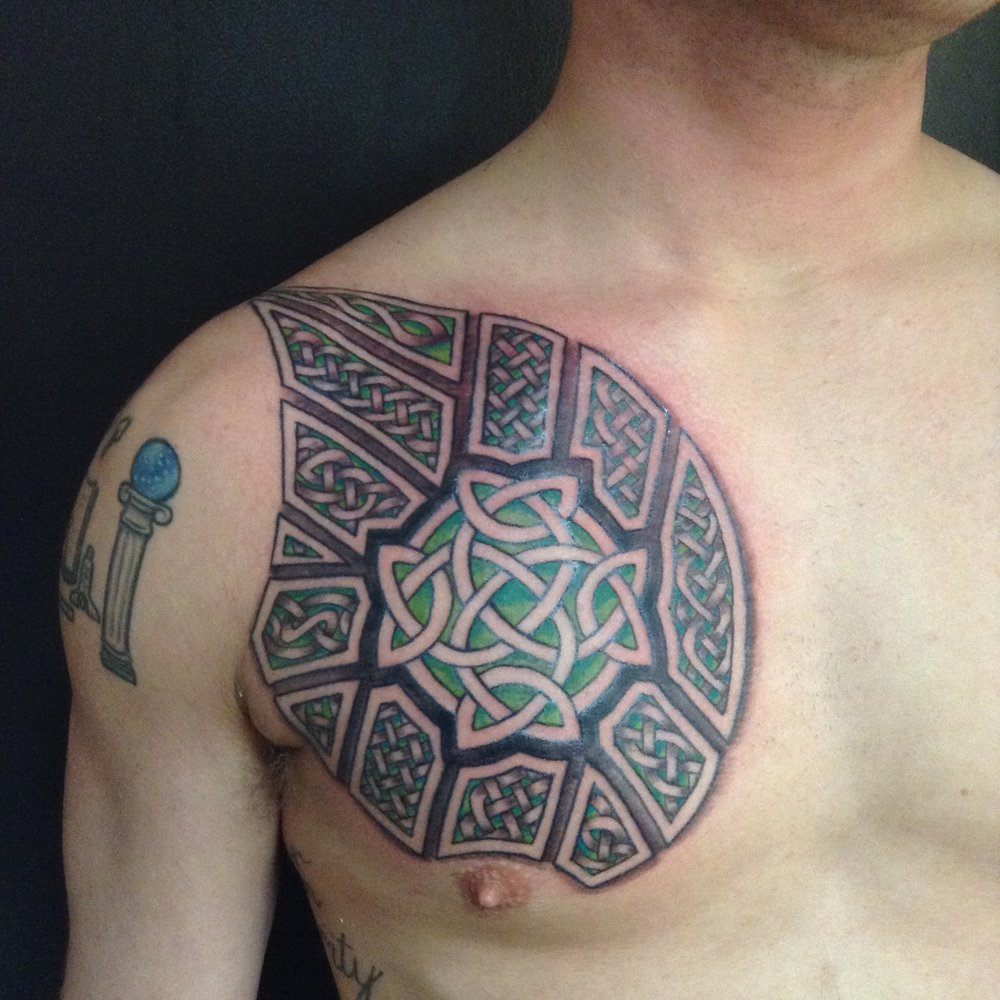 Tattoo of the Week: Celtic Chest Panel... — Independent Tattoo - Dela-where?