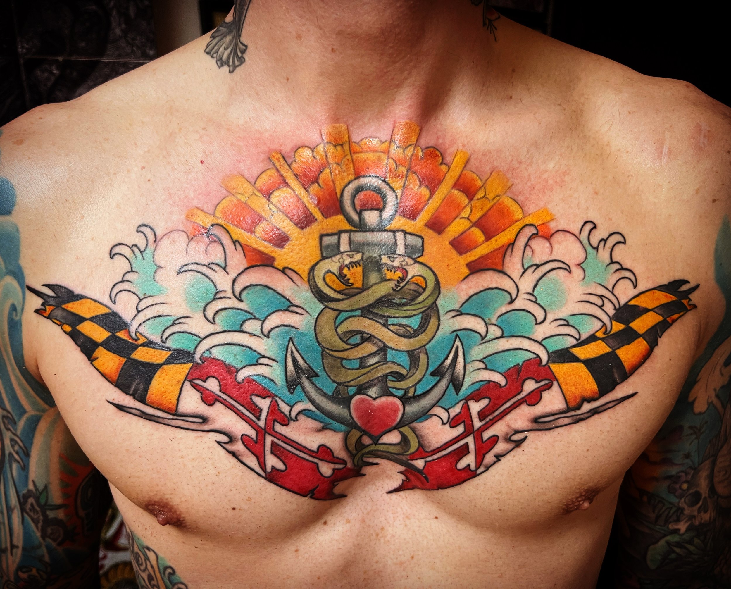 Custom Piece by Sean Foy in Ocean City MD 125 hr session  Prison tattoos  Flash tattoo Ocean city