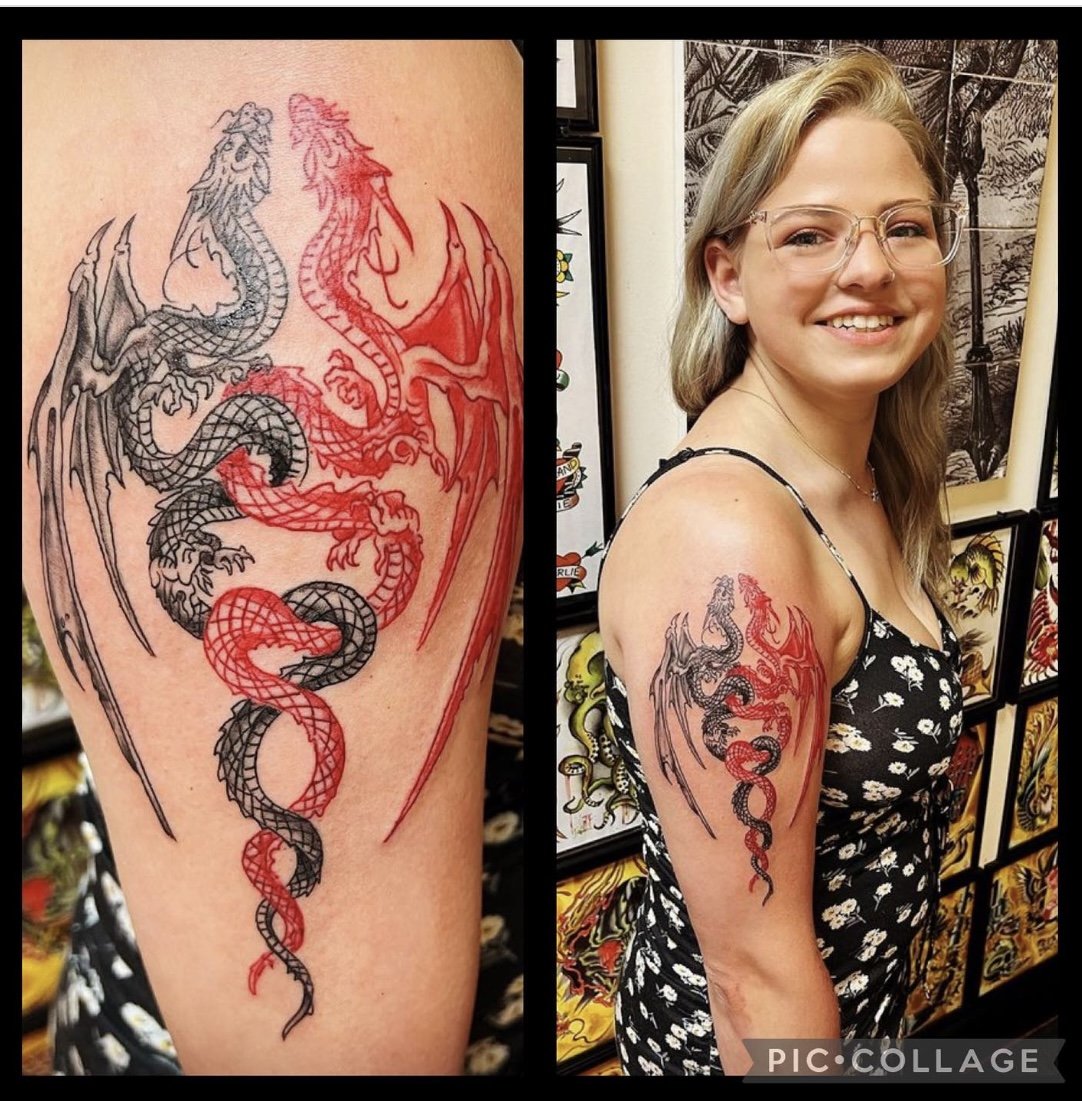 double dragon backpiece by Anthony Riccardo: TattooNOW