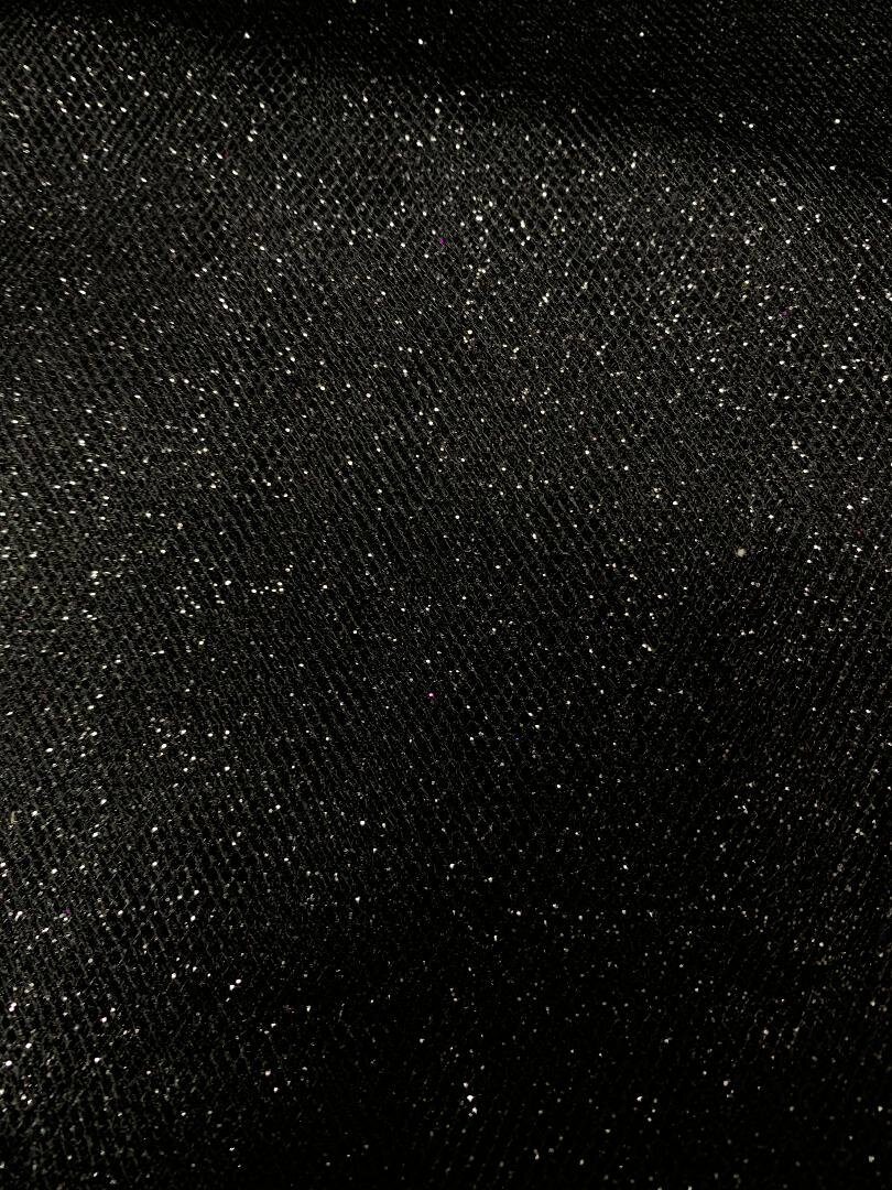 Mammoth Modtager kom sammen Glitter Tulle- Black — Textile Discount Outlet
