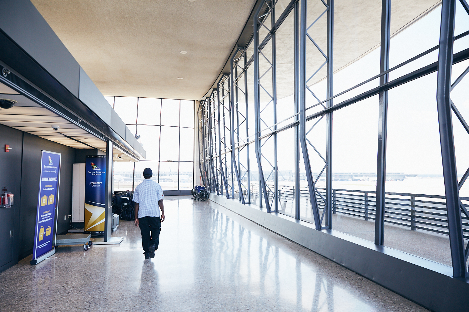 West side of main terminal to next to South African Airlines