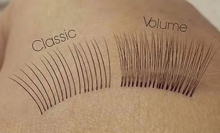 LEFT TO RIGHT: 1) classic lashes 2) 3D lashes