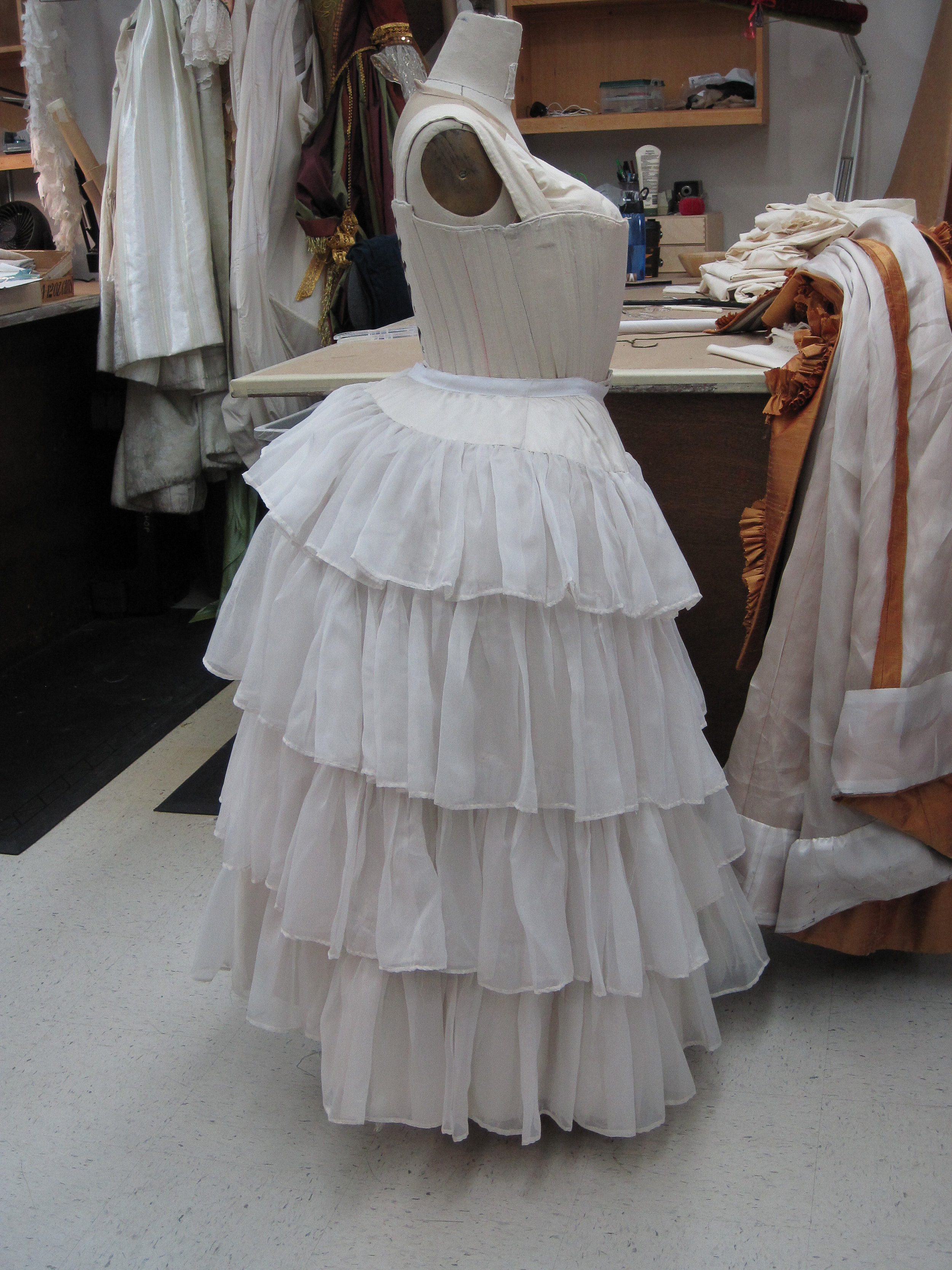   body padding suit shaped to be worn underneath the corset and petticoat Amadeus /The Old Globe/2011 design by Deirdre Clancy/draping by Louise Powers 