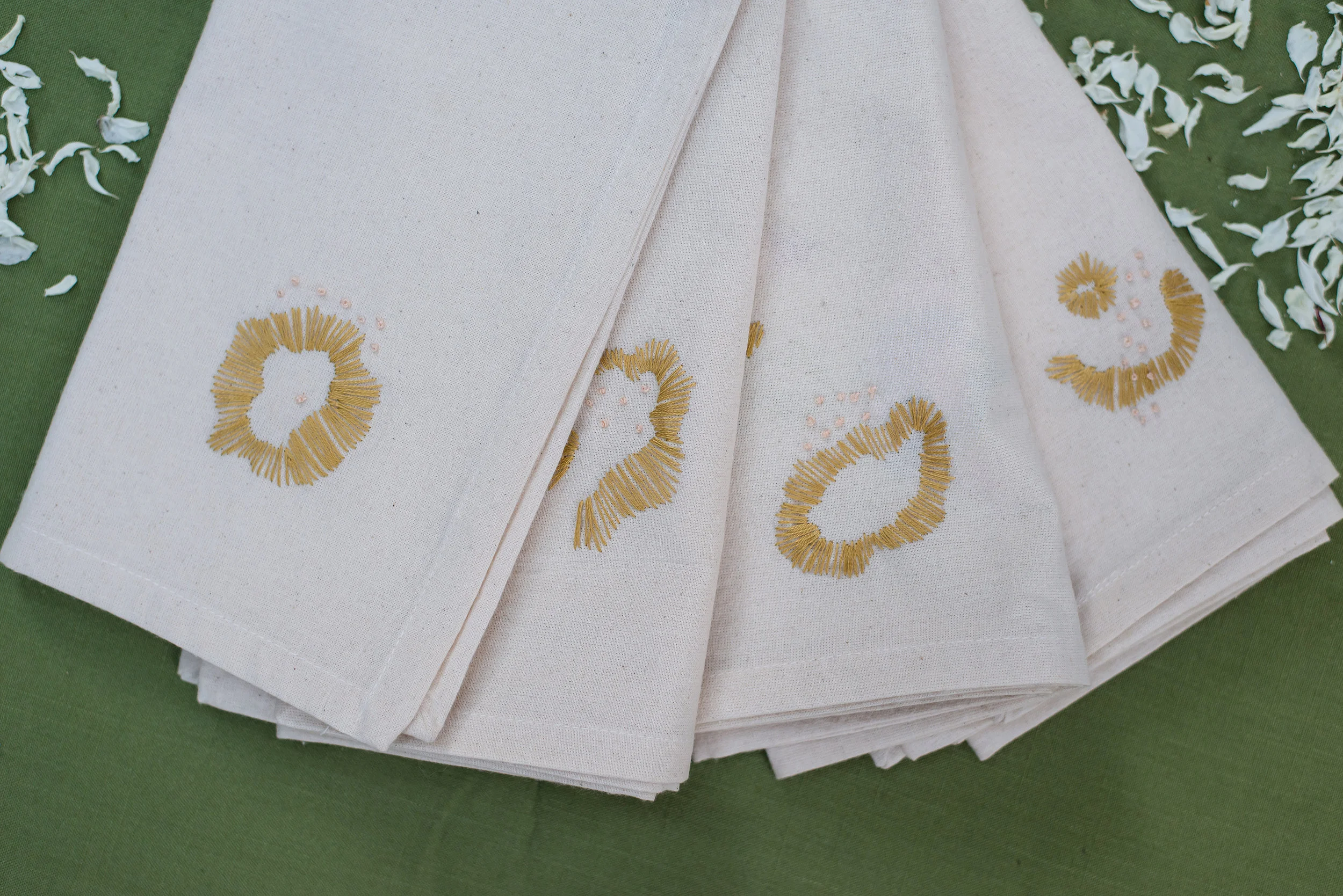 2- Hand Embroidered Green Napkins by Boo Forever.jpg