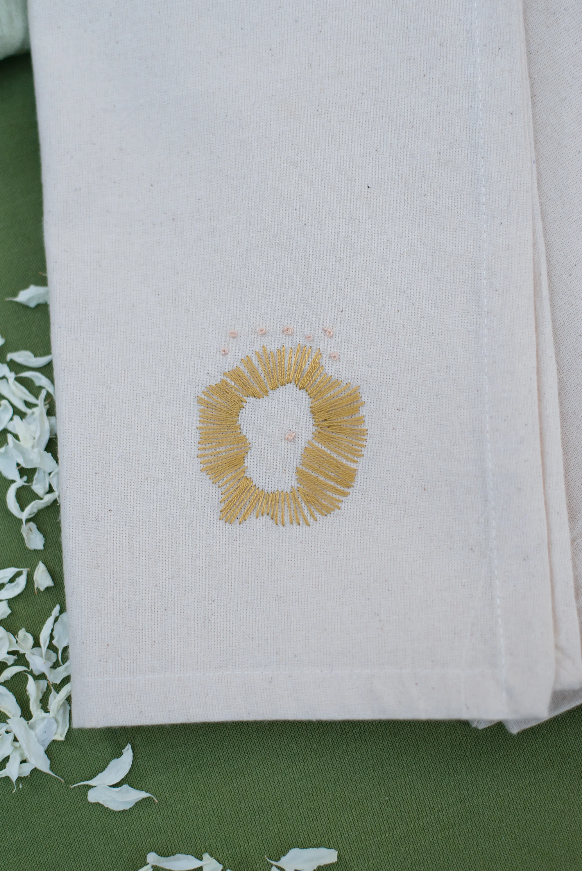 3- Hand Embroidered Green Napkins by Boo Forever.jpg