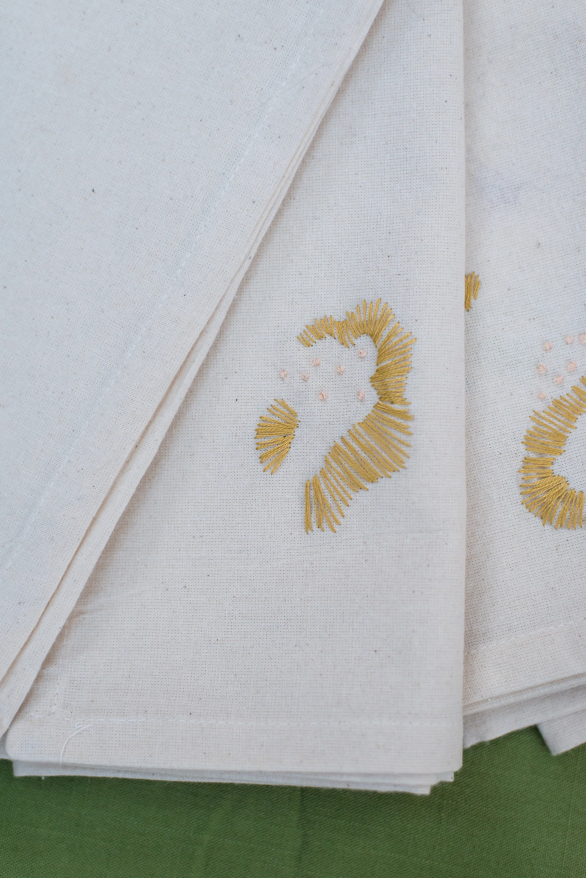 4- Hand Embroidered Green Napkins by Boo Forever.jpg