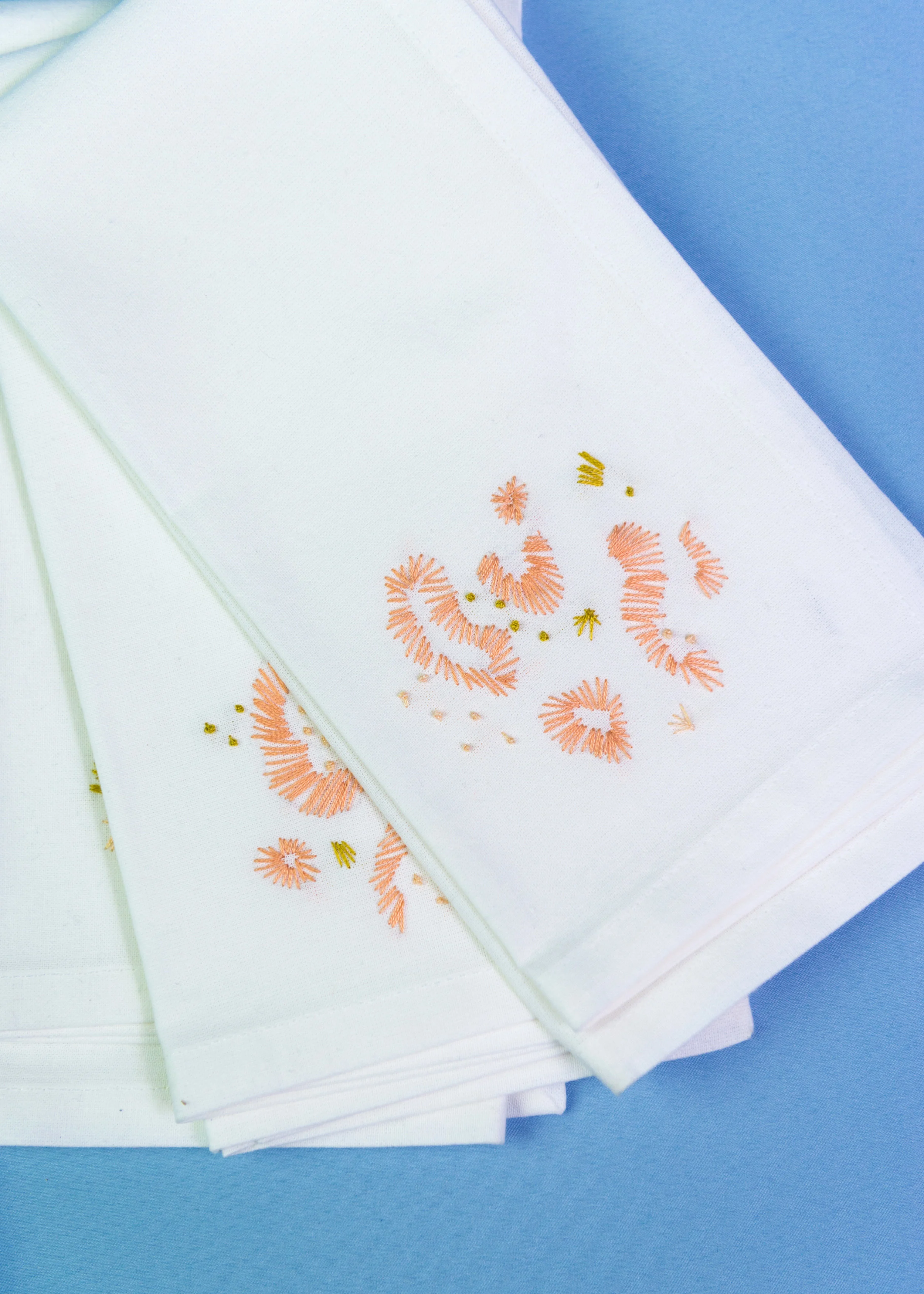 Boo Forever Hand Stitched Pink Lichen Napkins 02.jpg