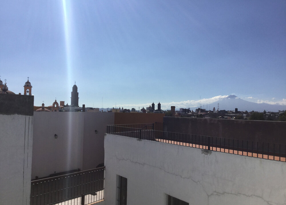 view of Popocatépetl from my airbnb