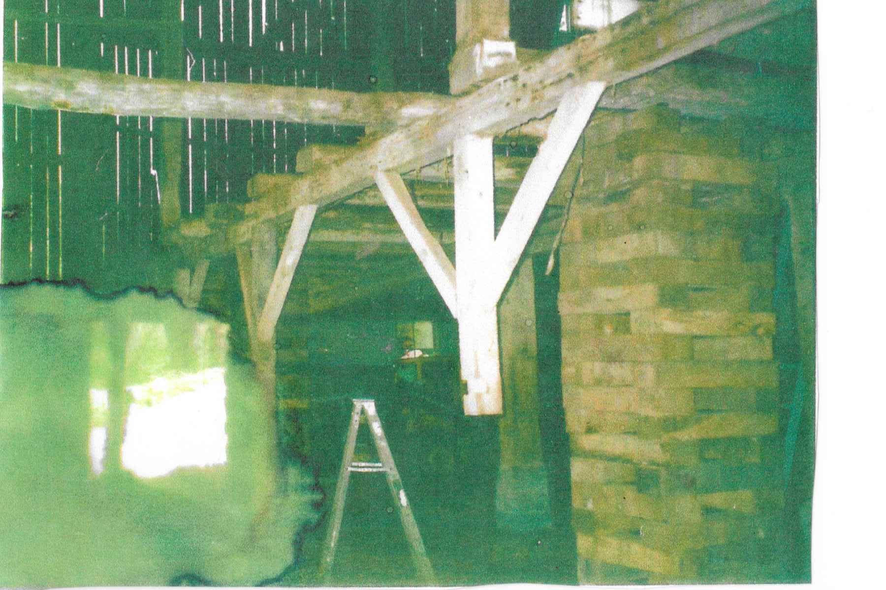 A view of both stories of the barn at Chanteclaire Farm prior to renovation