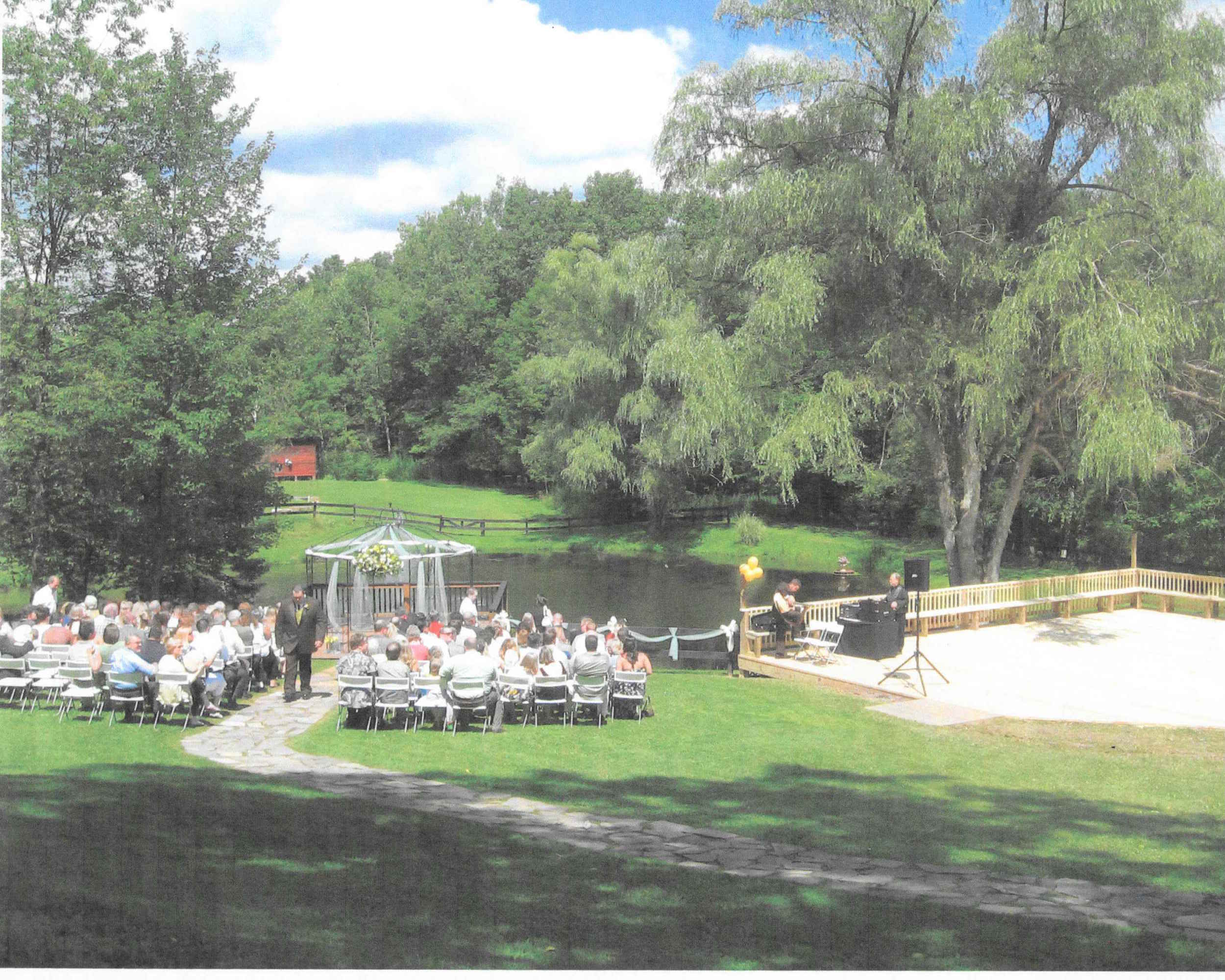 The outdoor wedding ceremony location in the early 2000s