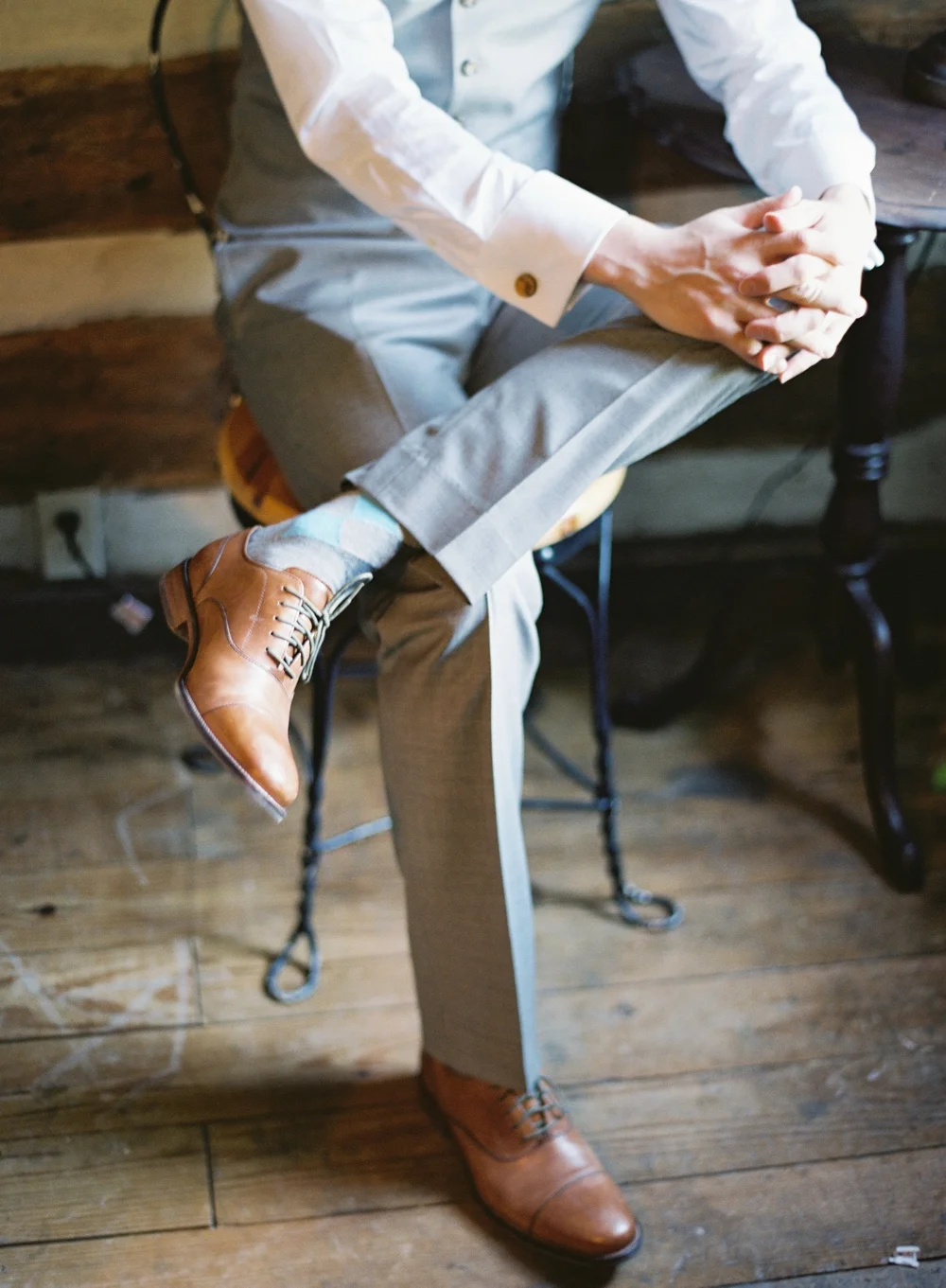 Photocredit: Vicki Grafton The argyle socks and perfect fit of this suit make this groom's look an instant classic.