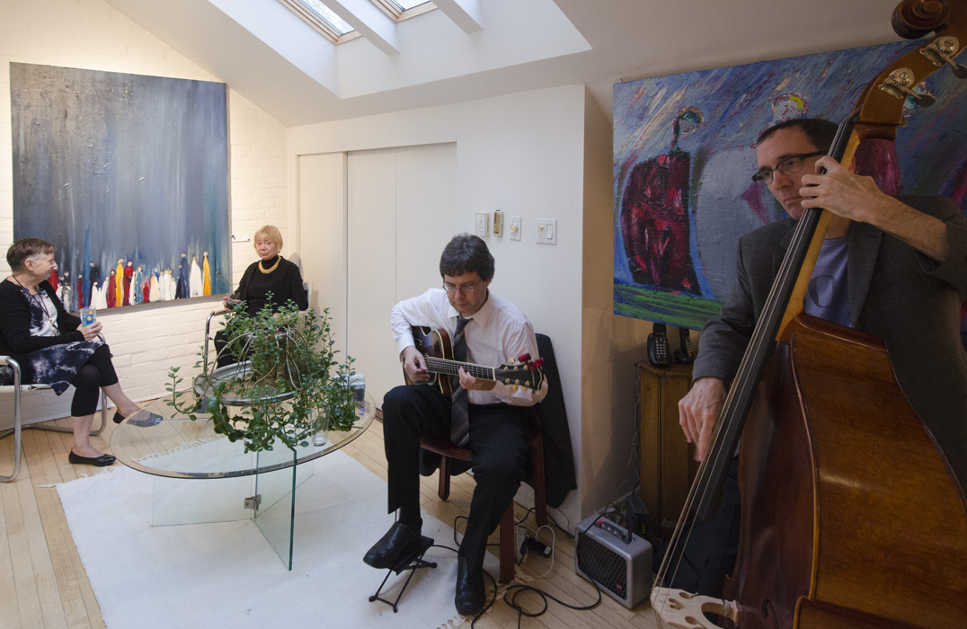 The painting 'Sky Watch' to the left 
