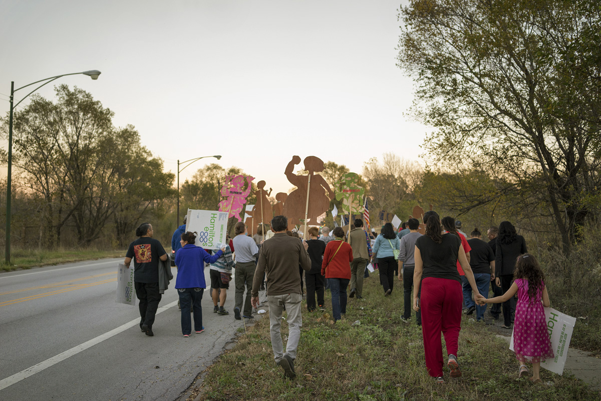 Ban Petcoke March, 100th St, Southeast Chicago, November 3, 2015. Terry Evans