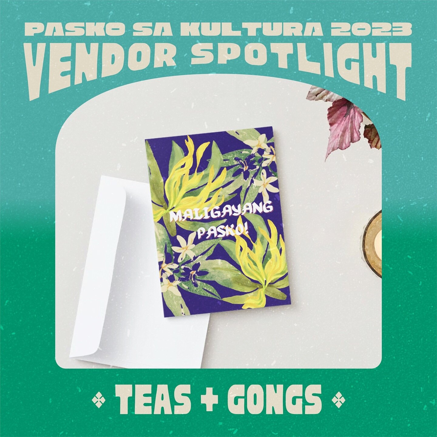 We&rsquo;re so excited to feature Teas + Gongs at this year&rsquo;s Pasko sa Kultura! ✨

Teas + Gongs with @jenmaramba and @l3xjunior will be offering a unique selection of:

🫖 Teas - Turtle Island Salabat, Malunggay/Peppermint
🩵 Lana (Blessing Oil
